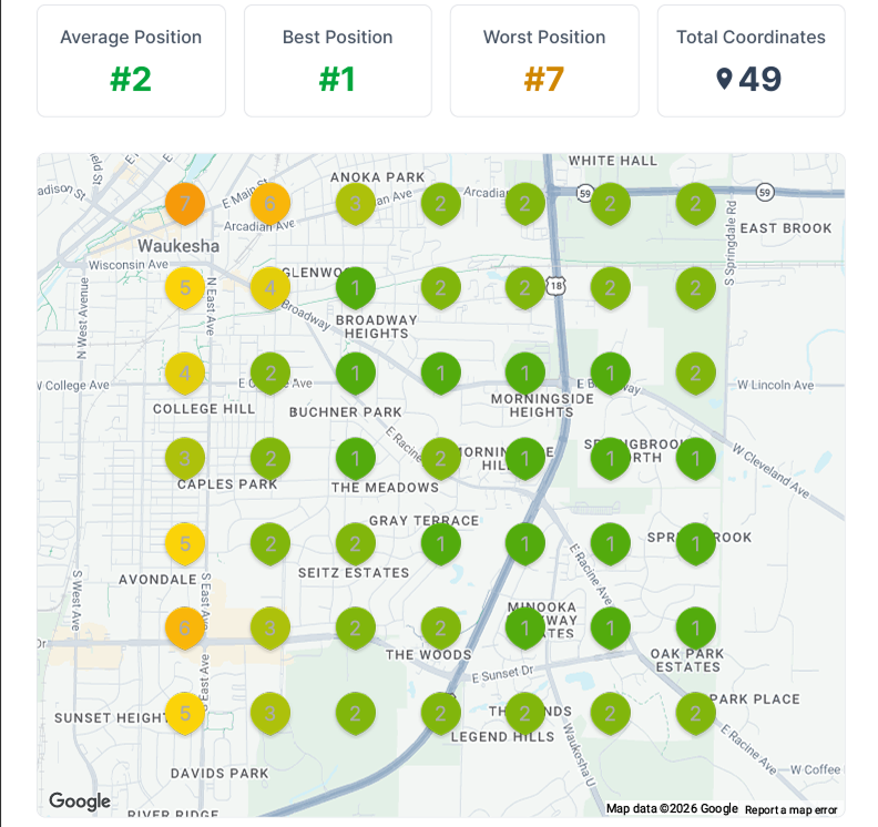 Google Maps ranking example 1