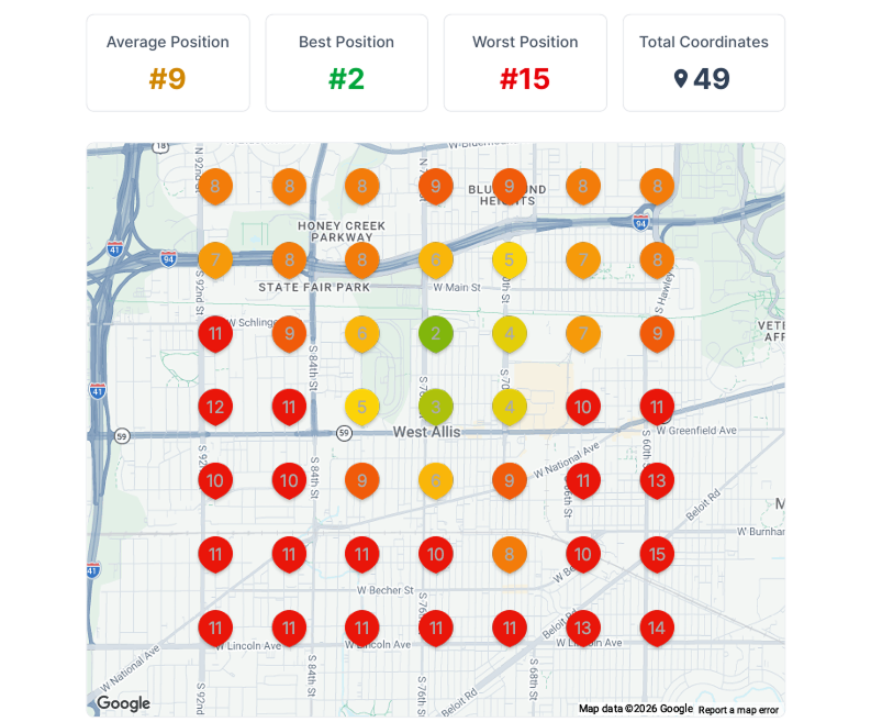 Google Maps ranking example 2